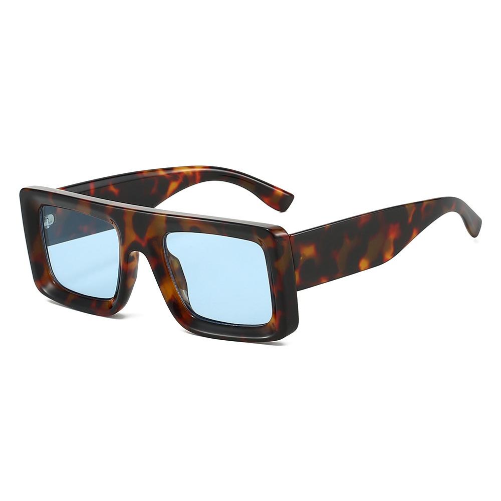 New Retro Tortoise Shell Square Women Sunglasses Personality Brand Design Men Versatile Casual Glasses Uv400