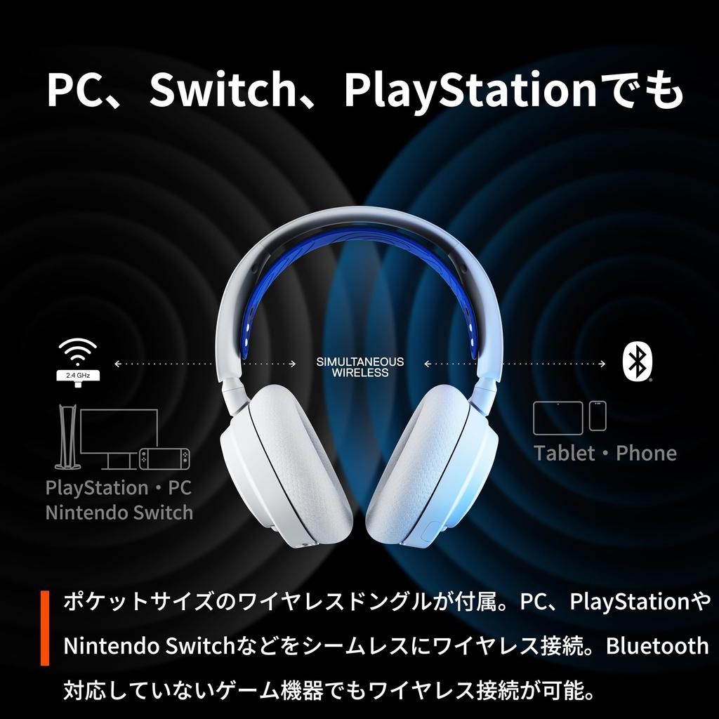 Беспроводная игровая гарнитура SteelSeries Наушники Легкие с возможностью голосового чата Одновременное подключение игр и смартфонов Arctis Nova 7P Wireless