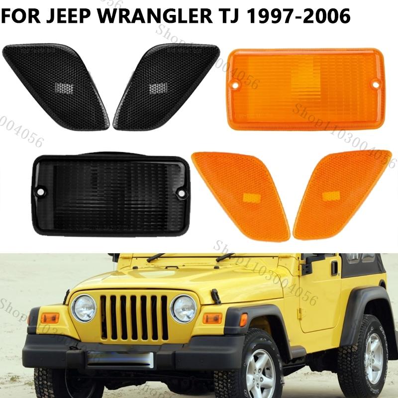 2 шт. Противотуманная фара переднего бампера для Jeep Wrangler TJ 1997-2006 Крышка бокового габаритного огня / указателя поворота (Нет лампы) Светоотражатель 55155628AB