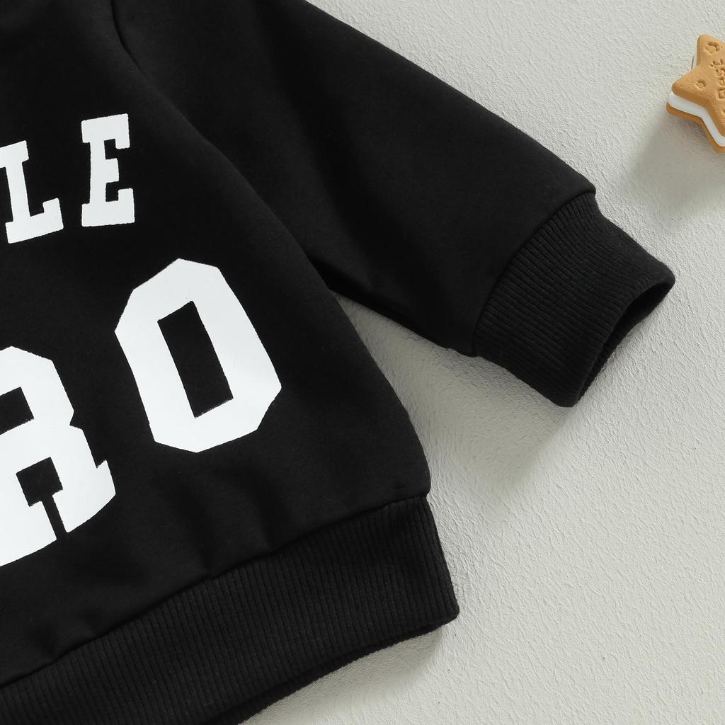 Комплект штанов для маленьких мальчиков, толстовка с длинными рукавами и круглым вырезом с принтом букв и эластичной резинкой на талии, 3 мес, 6, 12 18 мес, одежда для младенцев