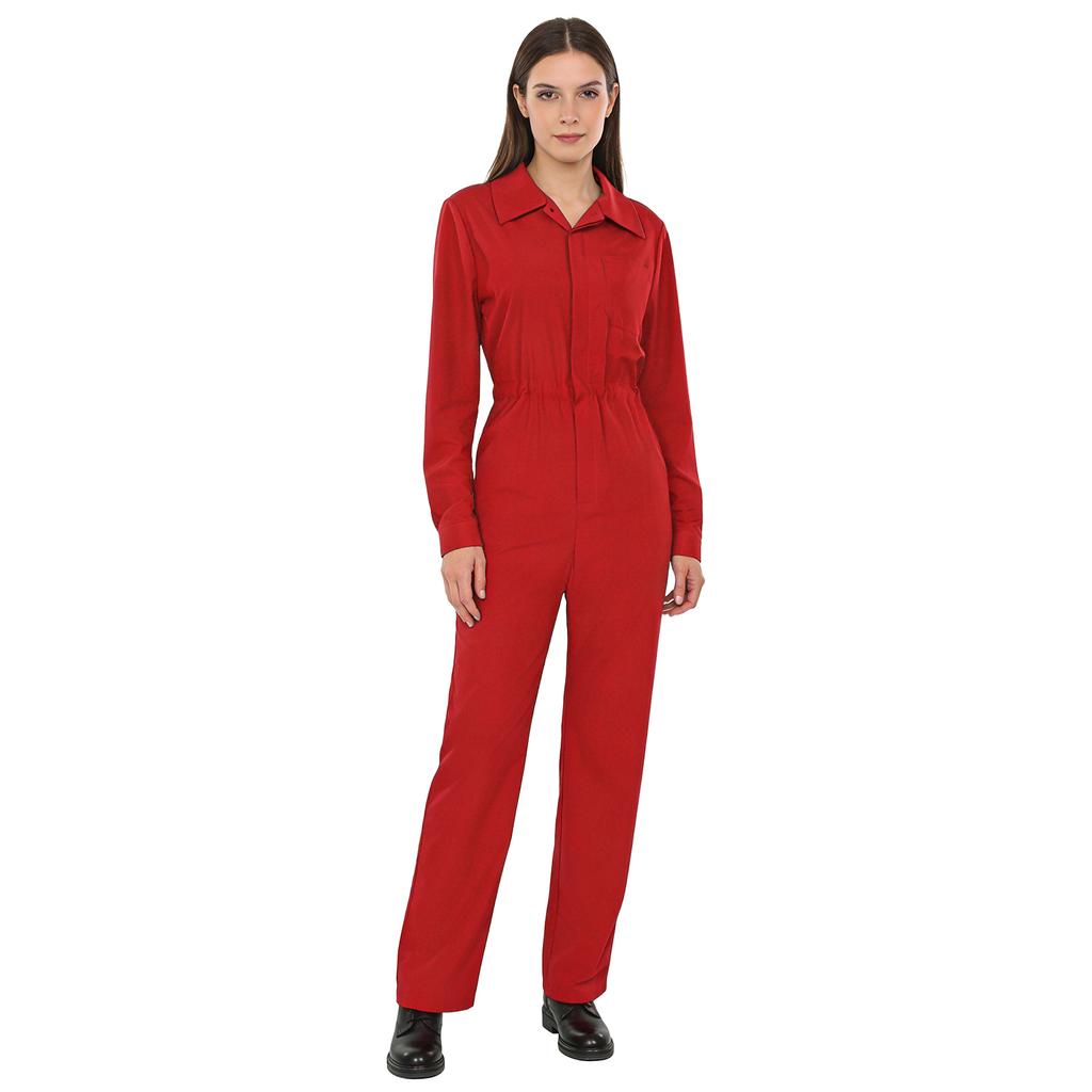 Женский комбинезон на пуговицах, повседневный, однотонный, с отложным воротником, длинным рукавом, стиль для работы, путешествий, праздника