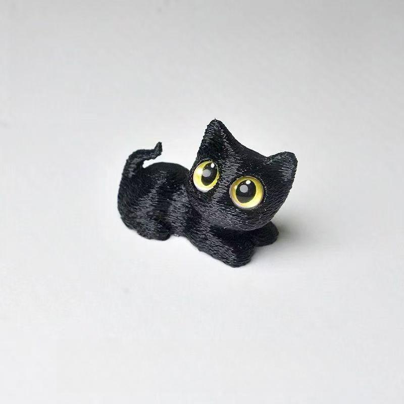 3D Printed Big Eye Cute Cat Figurines Desk Decoration Crafts Home Decor Kawaii Kitten Collectible Miniatures Birthday Party Gift