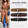 Европейский и американский персонализированный двубортный ремень для женщин с матовым дизайном и пальто из натуральной коровьей кожи в стиле ретро