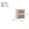 1pc Double Door Folding Storage Cabinet Toy Cabinet Living Room Cabinet Foldable Large Capacity Multi-functional