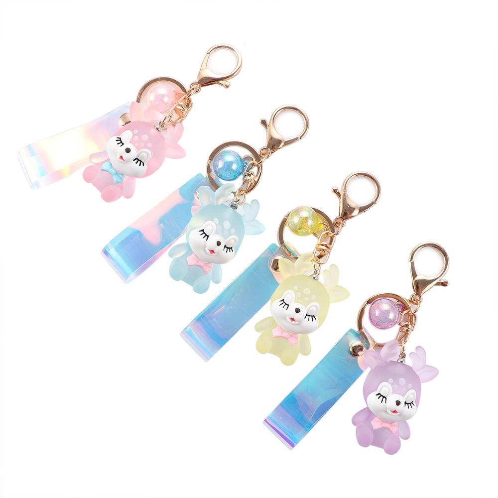 Cute Deer Bag Pendant Led Key Lanyard Elk Keychain Flashlight Keychain Car Keyring