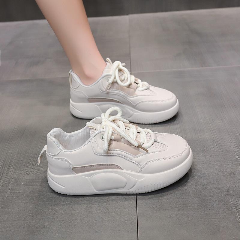 Популярные кожаные туфли для папы на толстой подошве, женская обувь осени 2025 года, новые легкие, мягкие, нескользящие, универсальные спортивные туфли на каждый день