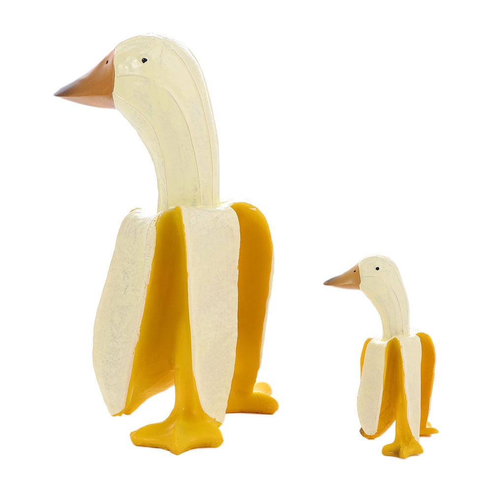 Resin Lawn Office Patio Home Garden Weird Gifts Banana Duck Ornament Duck Sculpture Duck Statues