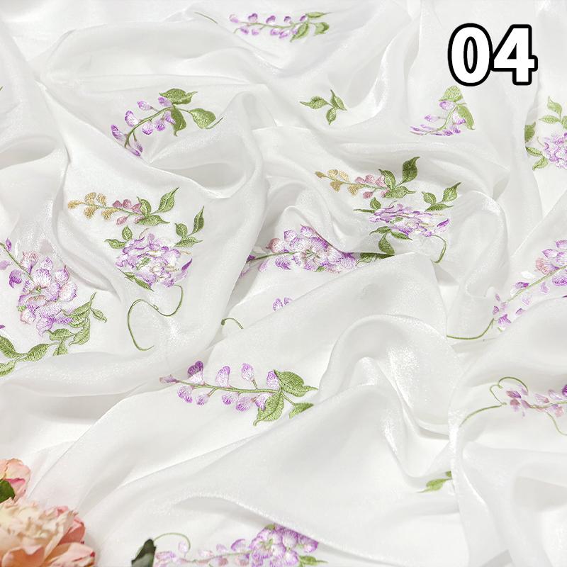 50*150см Ткань с вышивкой в ретро китайском стиле, Вышивка глицинии, Дизайнерская ткань для шитья платья Ханфу, костюма