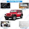 Jimen Compatible with 1997-2018 Jeep Wrangler TJ JK JKU, American USA Flag Auto Windshield Sunshade Window Sun Visor
