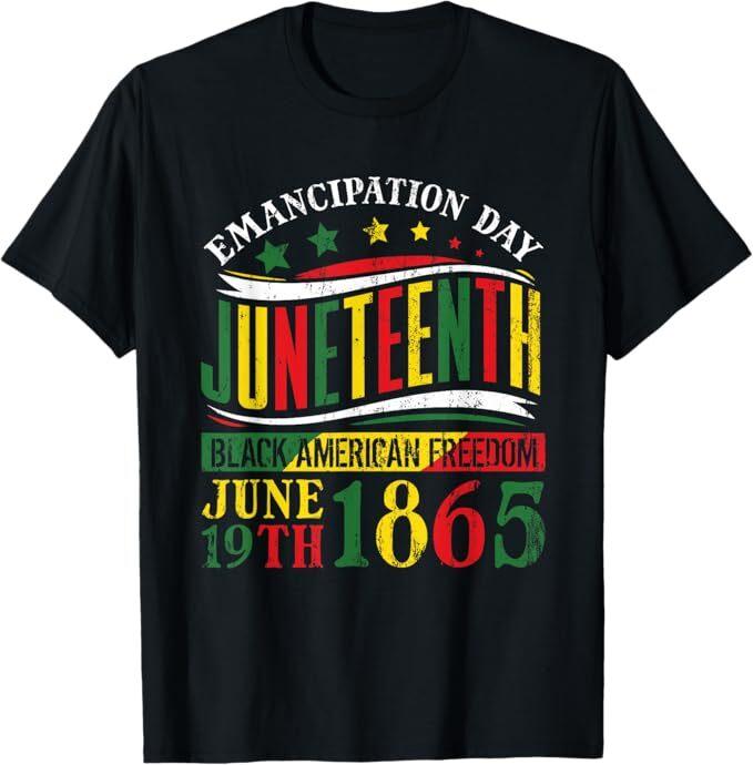 Футболка Juneteenth Празднование Черной Истории Черной Свободы 1865