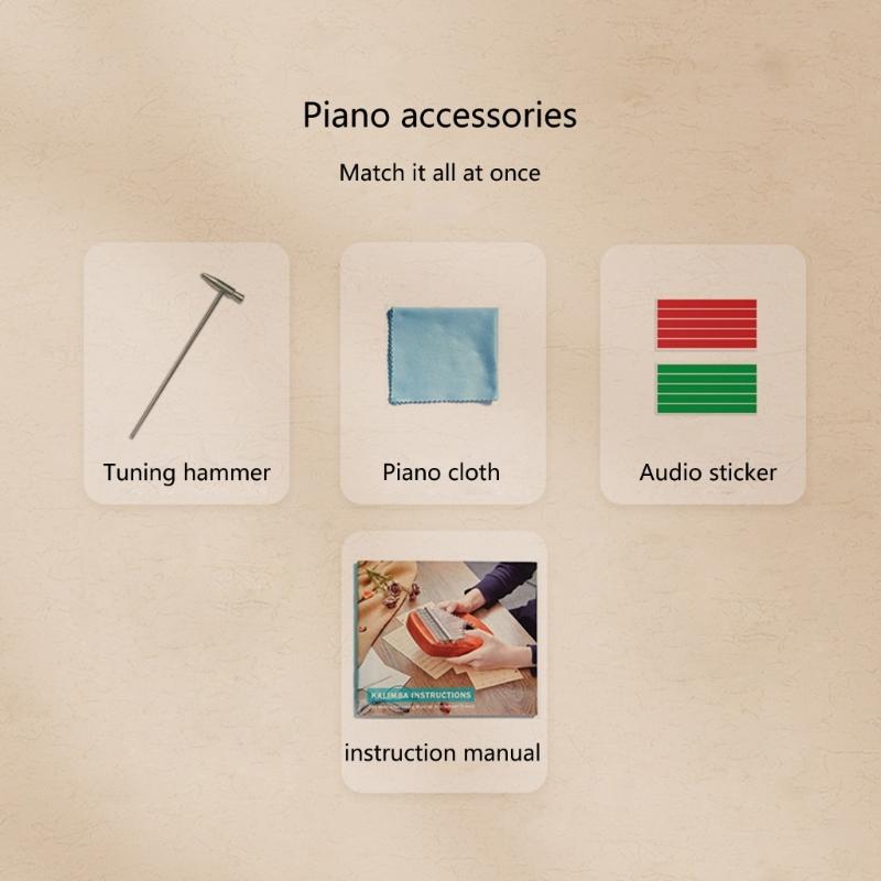 Мини Калимба Деревянное Фортепиано для Пальцев Портативное 17 Клавиш Мини Калимба для Детей, Взрослых и Начинающих Фортепиано для Пальцев с Молоточком для Настройки