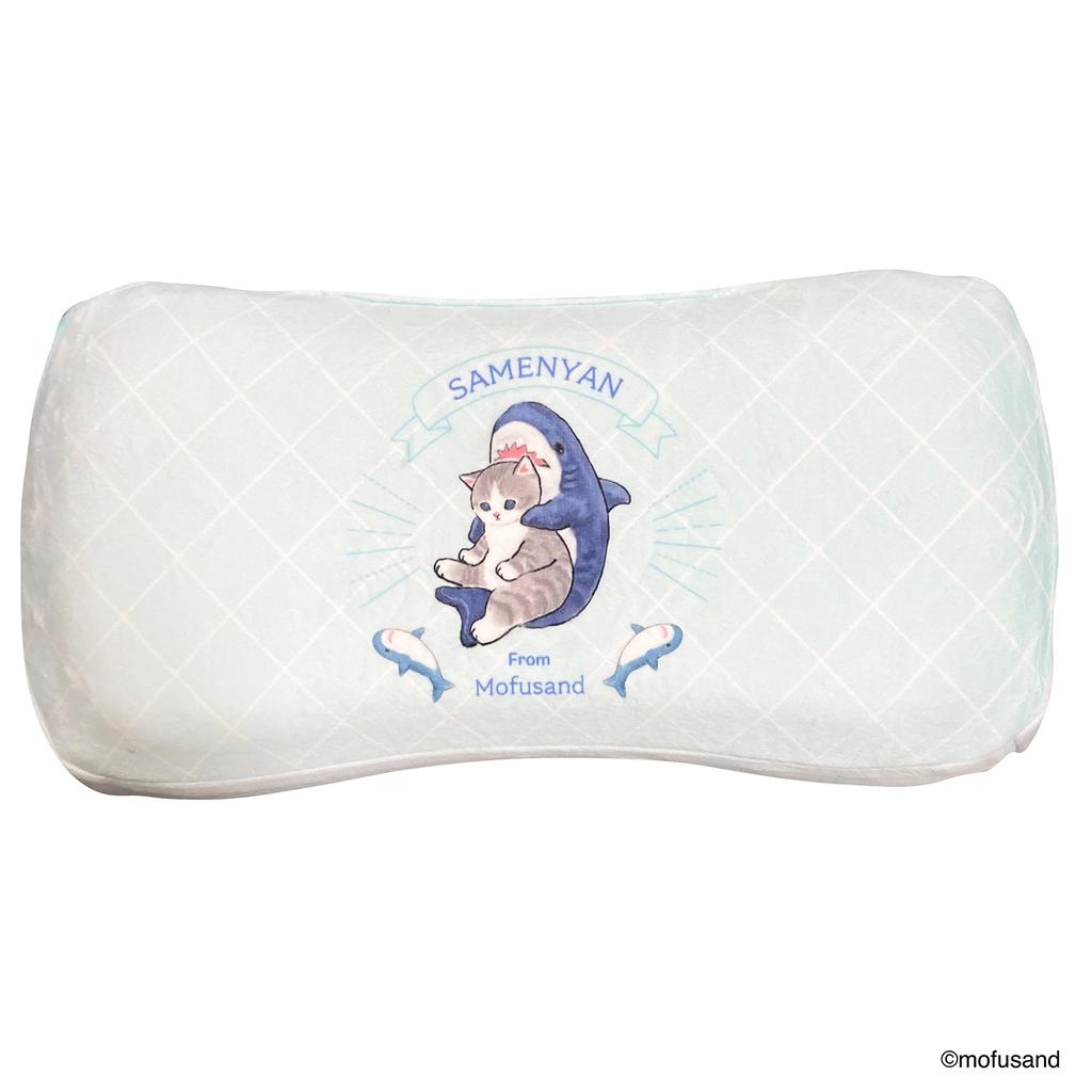 MORIPiLO Morishita подушка с эффектом памяти Mofusand Shark Nyan 15x30 см, поддерживающая талию, мягкая игрушка-подушка с поддержкой спины mofusand синяя 4621067