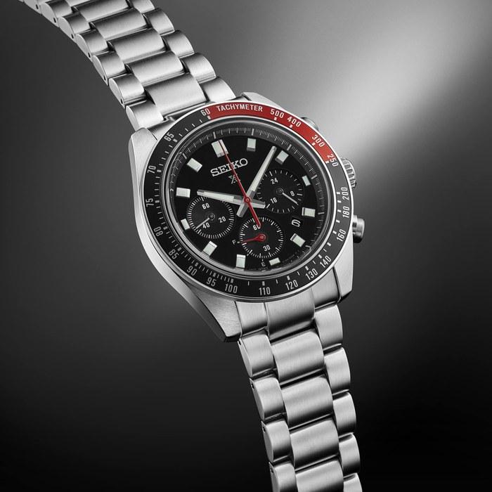 Мужские часы Seiko Prospex SBDL099, Сделано в Японии, Solar Speedtimer, Безель с тахиметром, Хронограф, Календарь даты, Черный циферблат, Нержавеющая сталь