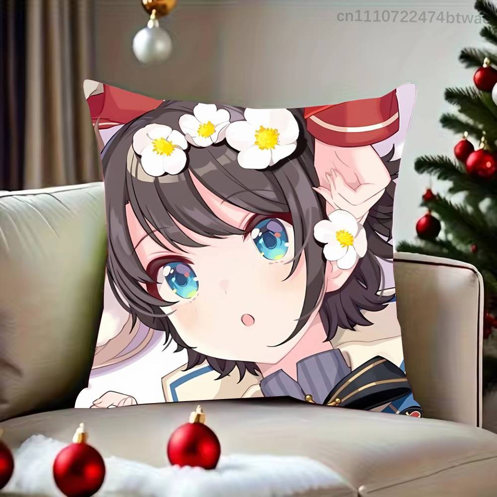 Hololive Oozora SSubaru Pillow Case For Sofa Bedroom Living Room Plush Cushion Cover Decorations and Protector