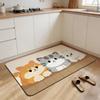 Design G-General Cute Animal Butt Theme Floor Mat Non-slip Quick-dry Diatomaceous Earth Bath Mat, Absorbent Doormat
