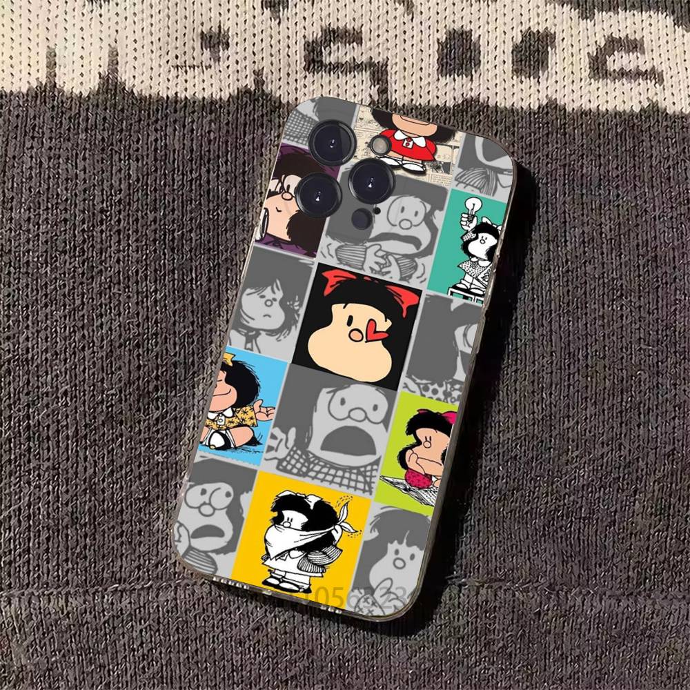 Funny M-Mafalda Phone Cases For iPhone 17 16 15 14 13 12 11 Pro Max Plus Luxury Camera Protection Plastic