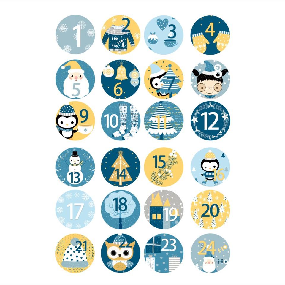 24 шт./лот, Рождественский Адвент-календарь, номер, ПВХ, уплотнительная наклейка на Новый год, Рождественский мешок для конфет, подарочная коробка, фирменная этикетка, уплотнительная наклейка