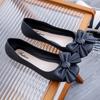 Sapatos Femininas Women Cool Round Toe Bow Tie Black Comfort Flat Loafers Lady Casual Anti Skid Spring Kitchen Work Shoes Ba114