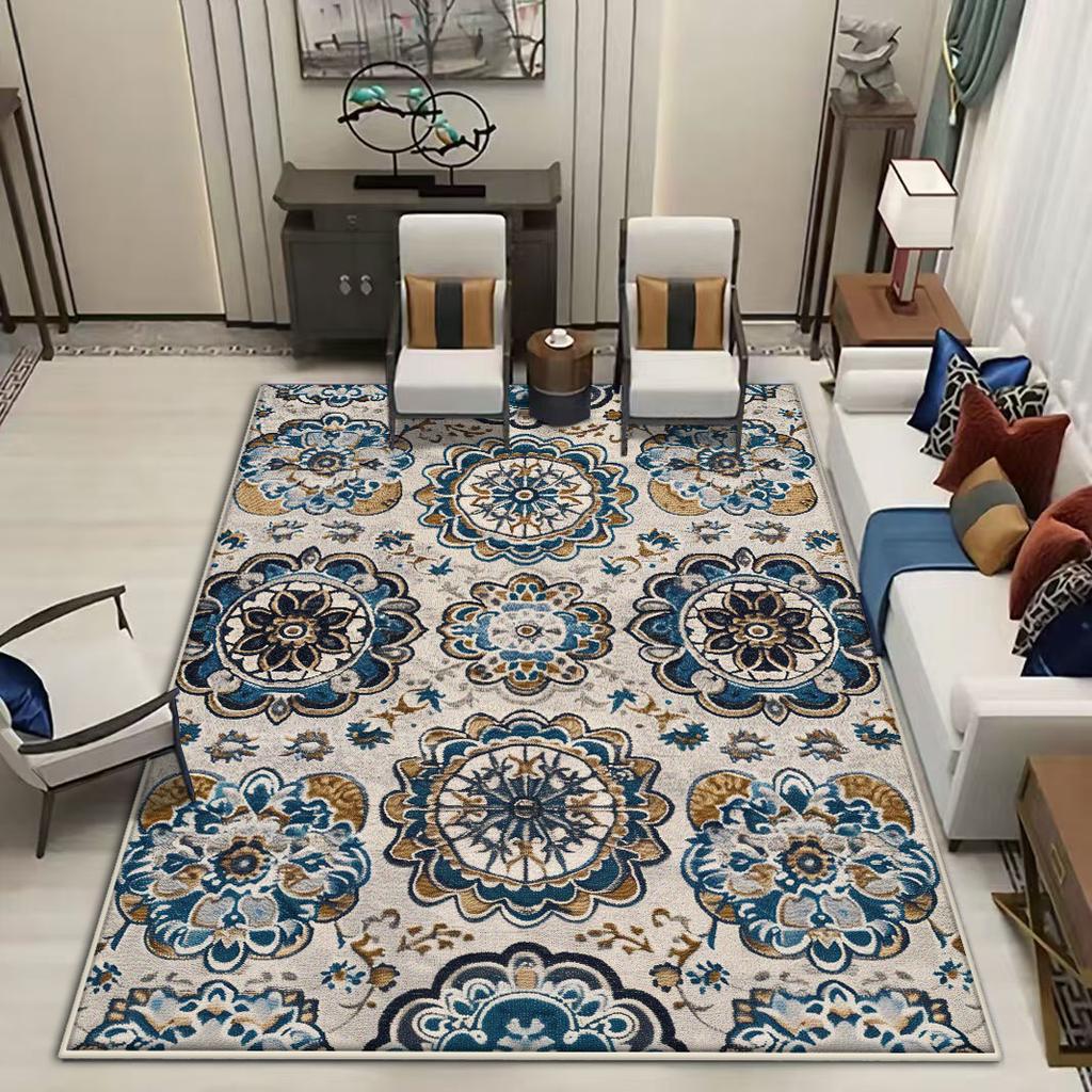 Home Decoration Big Size Luxury Carpet for Living Room Persian Floral Design Room Decor Rug Non-slip Entrance Door Mat Washable
