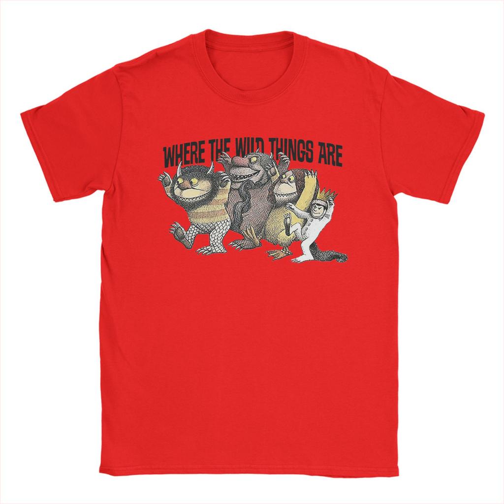 Men's Where The Wild Things Are T Shirts  100% Cotton Tops Casual Short Sleeve Crew Neck Tees 4XL 5XL 6XL T-Shirt
