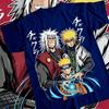 2026 New Summer Naruto Anime Jiraiya Minato Rasengan Print Unisex T-shirt, Father and Son Inheritance Theme Casual Top Women And Men T-shirt