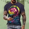 European and American Street Style 3D Printed Personalized Fish Pattern T-shirt Fashionable Casual Men's T-shirt