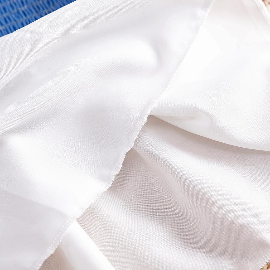 Новый летний детский модный комплект из двух предметов для девочек: топ + брюки широкого покроя, синий костюм, школьная форма