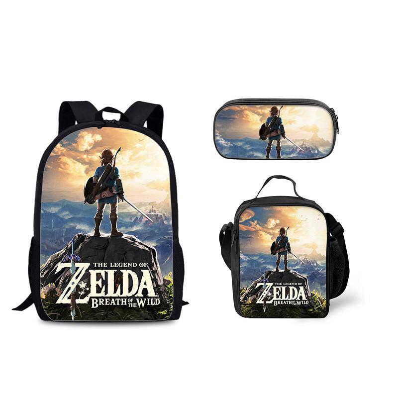 The Legend Of Zelda 20l Sport Backpack And Lunch Bag With Nylon Fabric For Teens