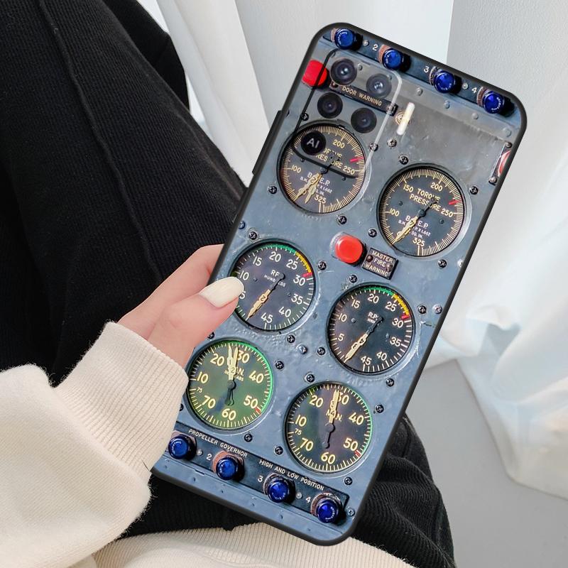 Aviation Aeroplane Pilot Cockpit Case For Oppo A54 A74 A94 A18 A57 A17 A77 A38 A58 A78 A98 A80 A60 A40 A96 A76 A16 A15 A5 Pro