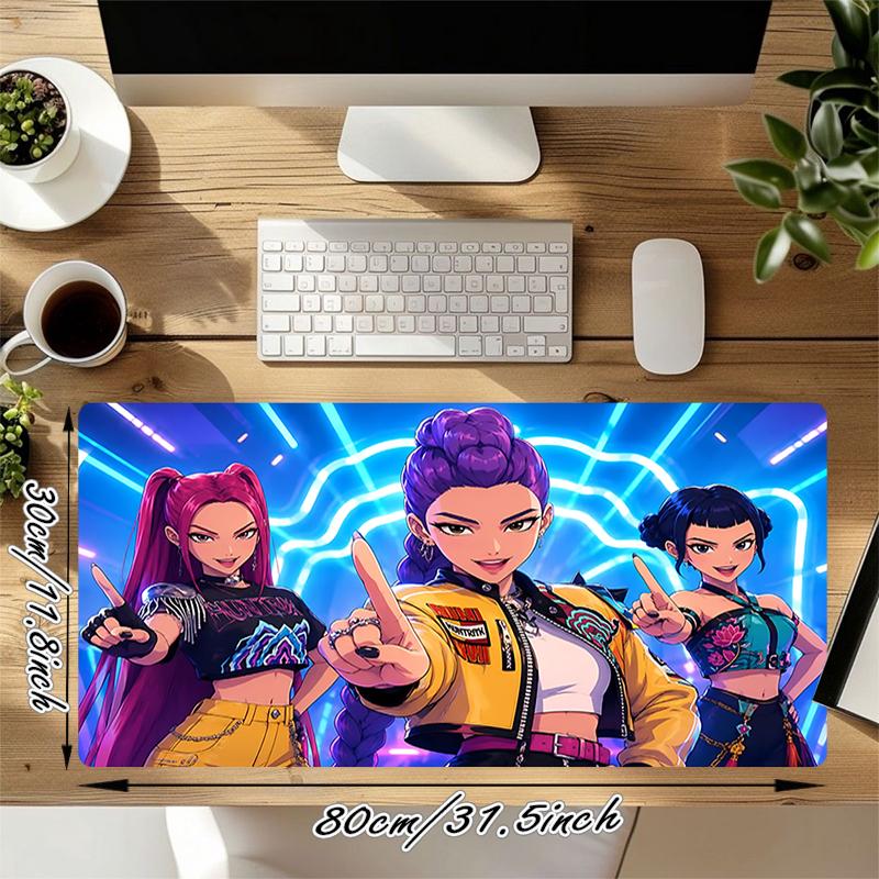 1Pc Future Fashion Icons Gaming Mouse Pad Keyboard Desk Mat Non-slip Rubber Lock Edge Waterproof Computer Mousepad for Office Home Decor S1577