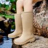 Непромокаемые туфли, высокие женские туфли из хлопка, водонепроницаемые и нескользящие рабочие резиновые туфли, водонепроницаемые сапоги для кухни, водонепроницаемые сапоги