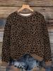 Женская толстовка с леопардовым принтом, с круглым вырезом, осенне-зимняя, удобная и модная