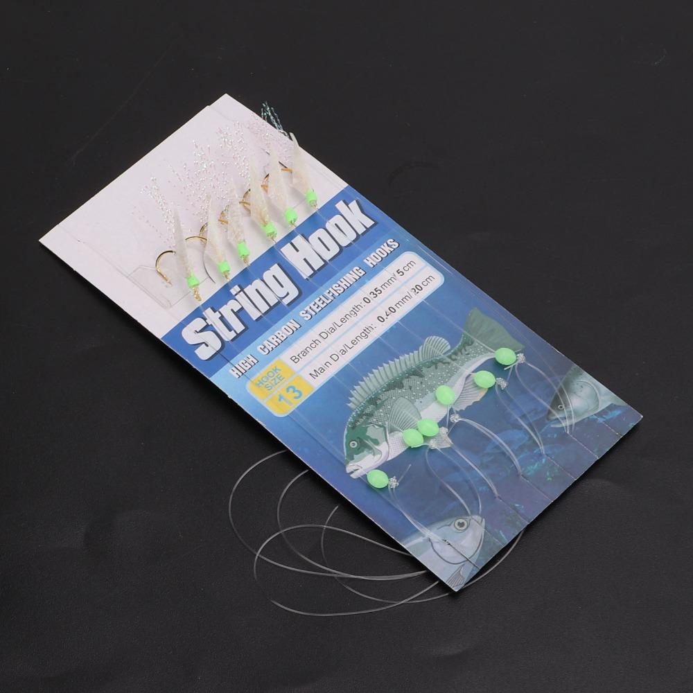 5 Sets Soft Fish Skin Fishing Bait Rigs with 6 Hooks Fishing Lure Rigs  Big Fish Fishing