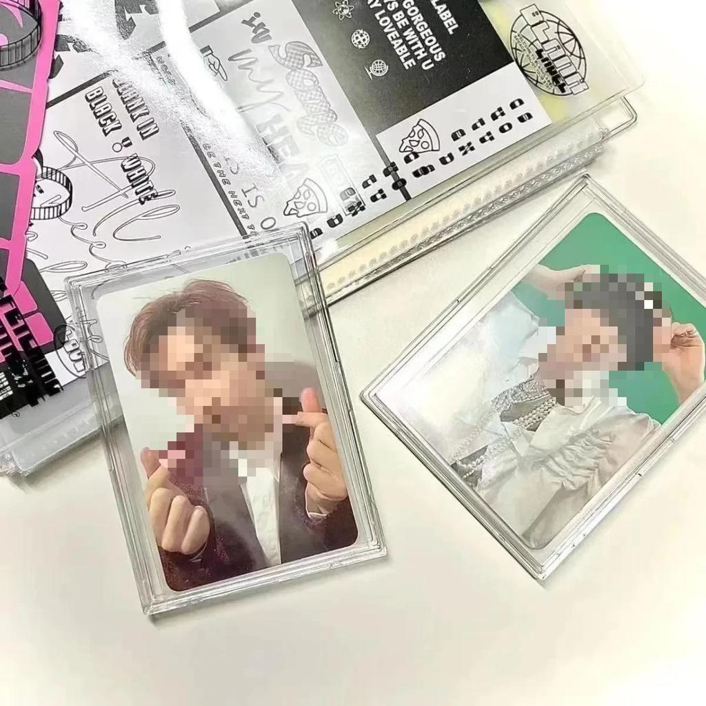 Acrylic Transparent Card Brick Kpop Star 3-inch Photocard DIY Decor Storage Protective Case Dustproof Hard Plastic Card Holder