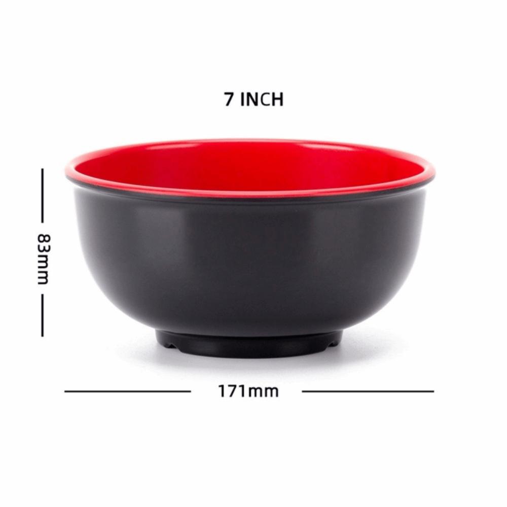 Black Red Food Containers Imitation Porcelain Soup Bowl New Melamine Bowls Dishware