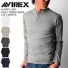 AVIREX Daily Series Henley Neck Long Sleeve T-Shirt 6153482 XL black