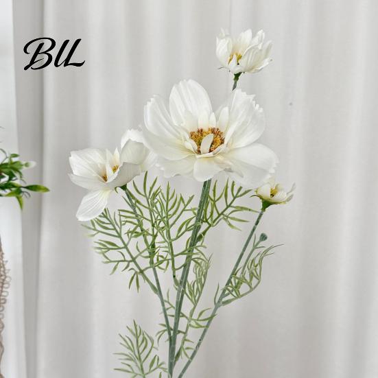 Reusable Floral Accents for Party 33" Tall Artificial Cosmos Flowers Vases, Fake Silk Daisy Branches with Flower Stems Vase Realistic Flocked Bendable