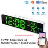 WiFi Digital Clock with Temperature and Humidity Sensor APP Smart Alarm Clock LED Time Display