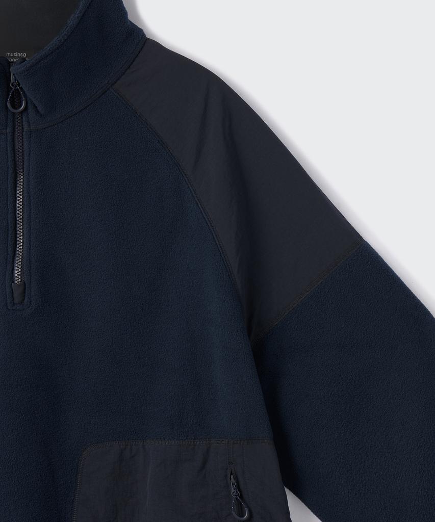 Musinsa Standard [City Leisure] Polar Fleece Half Zip Pullover [Navy]
