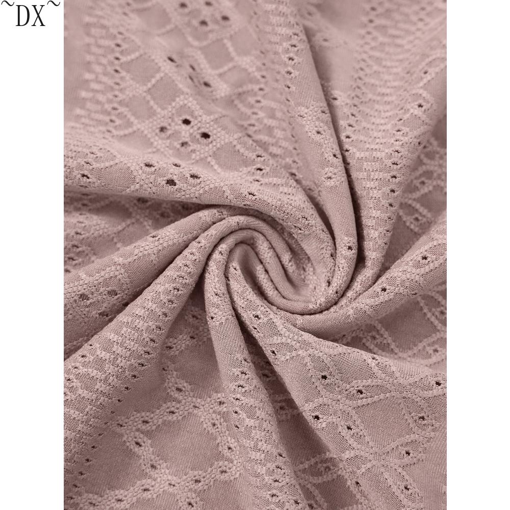 DX - весеннее и летнее новое желание, женский однотонный повседневный вязаный ажурный комплект с круглым вырезом для внешней торговли в Европе и Америке