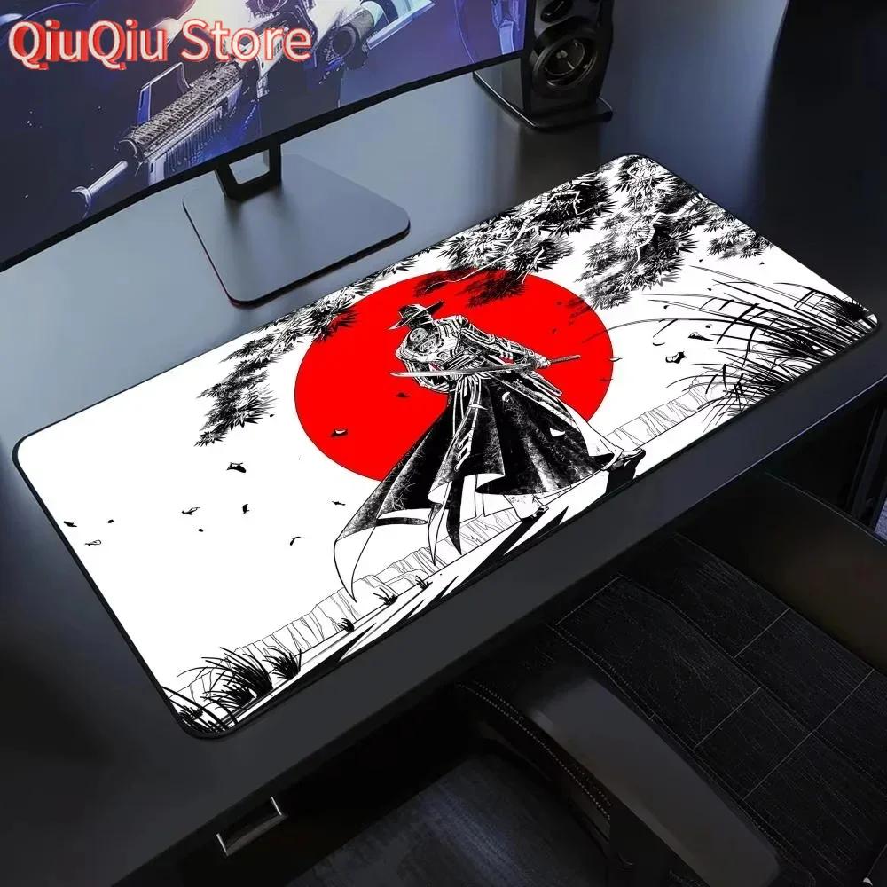 Samurai mouse pad XXL Black and White Gaming keyboard mat large Oni Samurai extended desk mat Ghost of Tsushima Mous