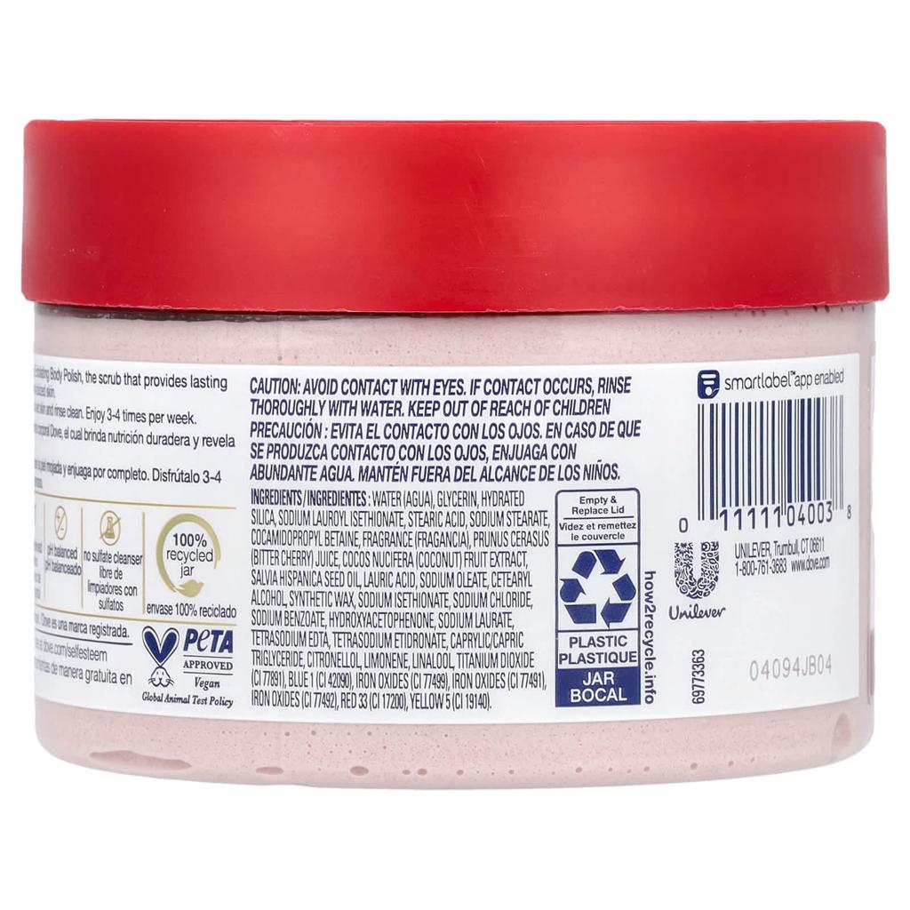 DOVE Body Scrub, Crushed Cherry & Chia Milk, 10.5 Oz (298 G)