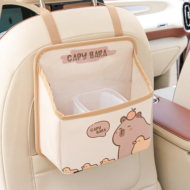Car seat back storage bag capybara car built-in bag cartoon practical multi-functional car storage bag