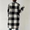 Women's Plaid Double-sided Plush Patch Pocket Button Cardigan Casual Top Jacket