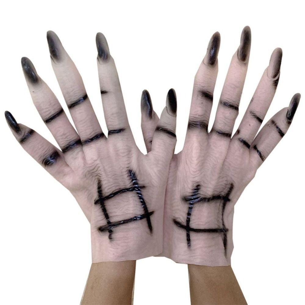 Rubber Halloween Gloves Ghost Claws Cosplay Gloves Party Supplies Costume Gloves Adult