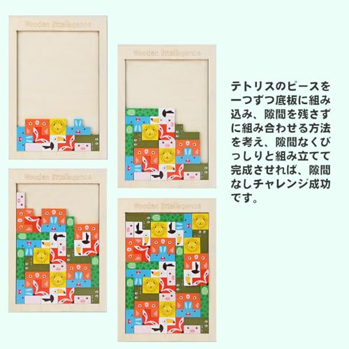 Tetris Jigsaw Puzzle, Building Blocks, Montessori Educational Toy, Wooden Puzzle, 3D Puzzle, Brain Training, Memory Training, Spatial Recognition, Cre