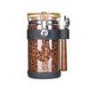 KKC Кофейная банка с ложкой Контейнер для хранения кофейных зерен 400 г Герметичный стеклянный контейнер для кофейных зерен Вакуумный 1200 мл