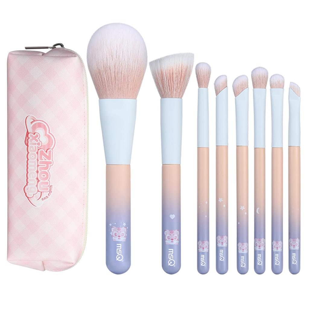MSQ Makeup Brush Eyeshadow Concealer Blush Nose Shadow Eyeliner and Cream Cheek A flowering design in collaboration with internet 8-Piece Set Brush,