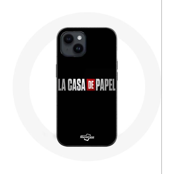 Coque - Maniacase - Iphone 14 - Souple - Noir - Logo La casa de papel