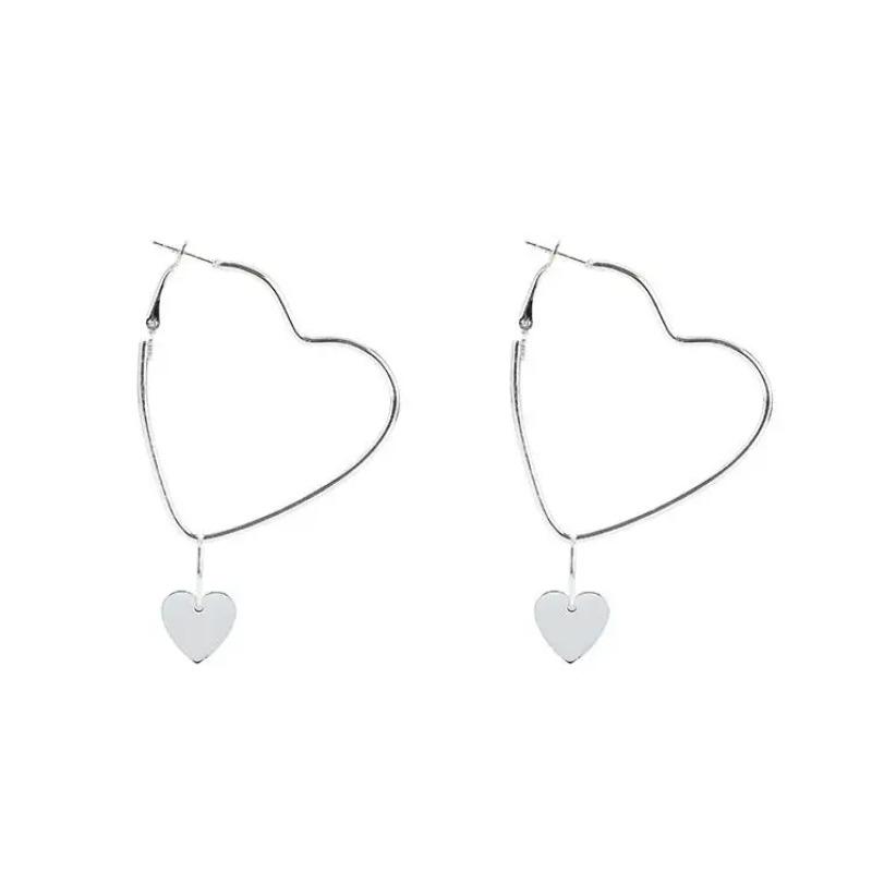 Earrings For Women Gold Fashion Jewelry Pendant Girls Trend Gift Hanging Dangler Eardrop Clasp Female Heart Simple
